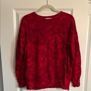 Red Floral Long Sleeve Top